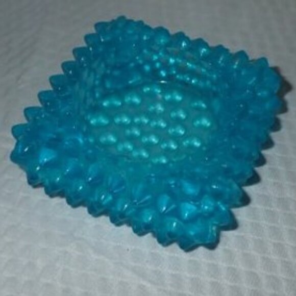 Other - Vintage Blue Square Hobnail Glass/Salt Cellar - set of 2
